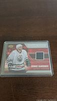 Front of Sergei Samsonov UD Game Jersey card showing player photo and jersey swatch.