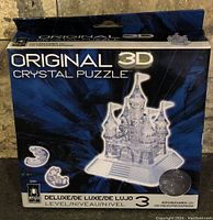 Box of Original 3D Crystal Puzzle showing a crystal-clear 3D castle model, deluxe edition, level 3