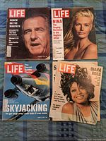 Photo of 4 Life magazine covers: October 16, 1970 (Agnew), February 11, 1972 (Baroness), August 11, 1972 (Skyjacking & Bobby Fischer), and December 8, 1972 (Diana Ross).