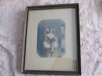 Front view of framed Jessica art print showing woman in historical costume.