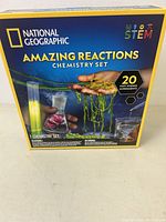 Front view photo of the National Geographic Amazing Reactions Chemistry Set box showing the product branding and packaging.