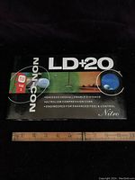 Box front showing Nitro LD+20 branding, features like ultra low compression core and engineered feel and control along with a standard 1.62 inch size indication.