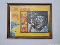 Frontal view of the framed High Noon movie advertisement showing detailed graphics and text.