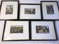 Five framed lithographs laid out featuring scenes of Rottenburg, Germany. Each image shows distinct architectural and landscape elements.