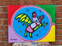 Front view of the acrylic painting showing the full artwork and colors