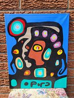 Full front view of the stretched and framed canvas