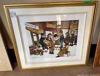 Framed, signed limited edition print by artist Normand Hudon, showing the whole artwork and frame.