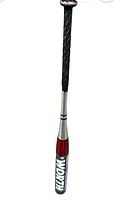 Front view of Worth Blade 120 BPF softball bat showing grip, silver host, red barrel and large white Worth logo