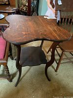 Full view of the fern stand showing top surface and lower shelf