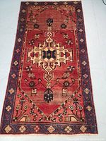 Full view of rug laid flat against light background
