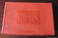 Red textured GATCO carrying case with embossed logo for Deluxe 5 stone set.