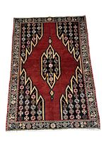 Full top view of entire rug on white background