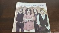 Front of Platinum Blonde vinyl record sleeve with image of the band
