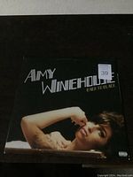 Front cover of Amy Winehouse Back to Black vinyl record album showing artist portrait and album title