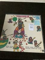 Front cover of Funkadelic The Best of the Early Years Volume One album featuring colorful cartoon artwork and band name. Visible wear and slight discoloration.
