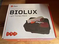 Closed retail box of Lifepro Biolux Light Therapy Wand showing branding and product name.