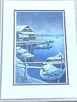 Frontal view of the framed print showing overall condition and framing.