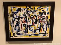 Full view of framed acrylic painting titled Shore Leave by Andrew Plum