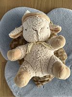 Close-up of sleepy sheep sound machine plush toy