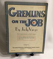 Front cover of the 1943 book 'Gremlins On The Job' showing the title and author.