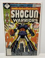 Front cover of Marvel Shogun Warriors #1 with robot in cityscape and title text