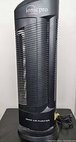 Front view of the Ionic Pro Turbo air purifier showing the unit's body and filter vents.