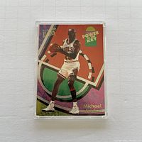 Front view of the 1993-94 Fleer Ultra Michael Jordan basketball card with colorful background and player image.