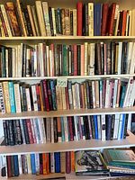 Four full shelves of assorted history books from overall viewpoint