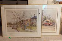 Two Gerard Paraghamian framed prints side by side, showing the artworks and their frames.