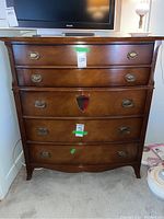 Front view of the dresser showing full item and drawer layout