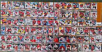 Layout of all 100 Team Canada hockey cards in numerical order, showing the range of players included from Connor McDavid to Paul Coffey and others.
