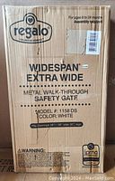 Front of the box showing product name, model, color, and specifications including fit for openings 29 to 56 inches wide and 30 inches high.