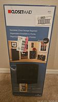 Full box image showing ClosetMaid logo, product name, model 08925, and image of the organizer in espresso color.