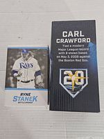 Photo of Ryne Stanek bottle opener figure box with player image and name visible