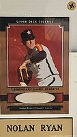 Front of the card showing Nolan Ryan in Houston Astros uniform and the embedded game-used jersey patch.
