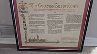 Full view of framed Canadian Bill of Rights print
