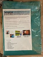 Front label of the Purrfect Pouch showing the product name and key features.