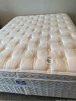 Top-down view of mattress showing tufted euro top surface.