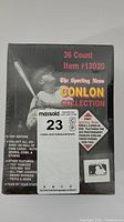 Front view of sealed 1991 The Sporting News Conlon Collection baseball card box featuring Babe Ruth image.
