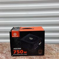 Aresgame AGV750 750W Bronze modular power supply box showing front with model and certification logos