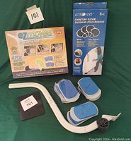Full lot including EZ Move handle, blue and white sliders, and boxed 8-piece furniture sliders set