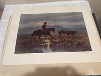 Full view of the lithograph 'Foggy Morning' showing the artwork and signature on bottom right.