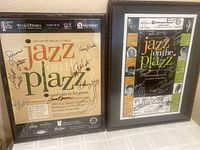 Pair of framed jazz posters from 2003 and 2004 Summer Jazz Series with signatures from performing artists.