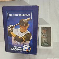 Outer promotional box featuring photo of Rocco Baldelli in Tampa Bay Rays uniform with News Channel 8 logo and name.