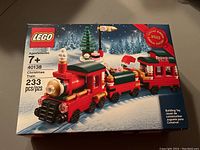 Front of sealed LEGO box showing Christmas Train 40138 for ages 7+, 233 pieces, limited edition 2015