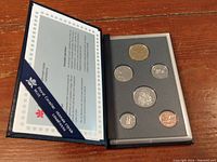 Six Canadian coins dated 1994 displayed inside a blue presentation case with certificate insert.