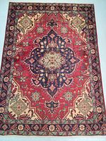 Full top-down view of rug showing overall pattern and color distribution