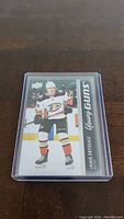 Front view of Jamie Drysdale Young Guns hockey card showing player in Ducks uniform