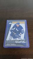 Front side of Viktor Stalberg 2007-08 Young Guns hockey card in protective casing