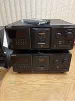 Two stacked Sony MegaStorage 300CD units, model CDP-CX355
